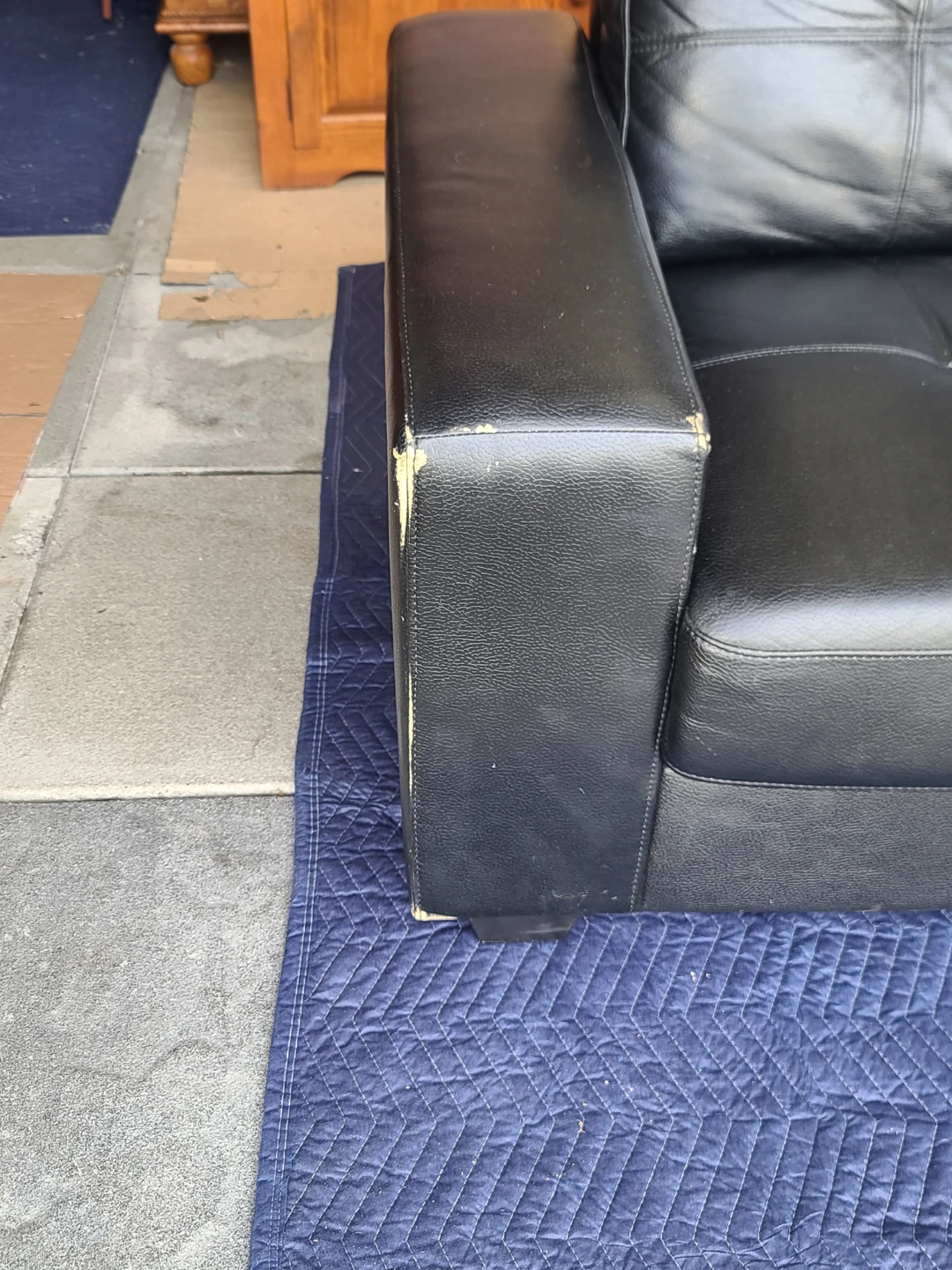 Black Faux Leather Loveseat - photo 5
