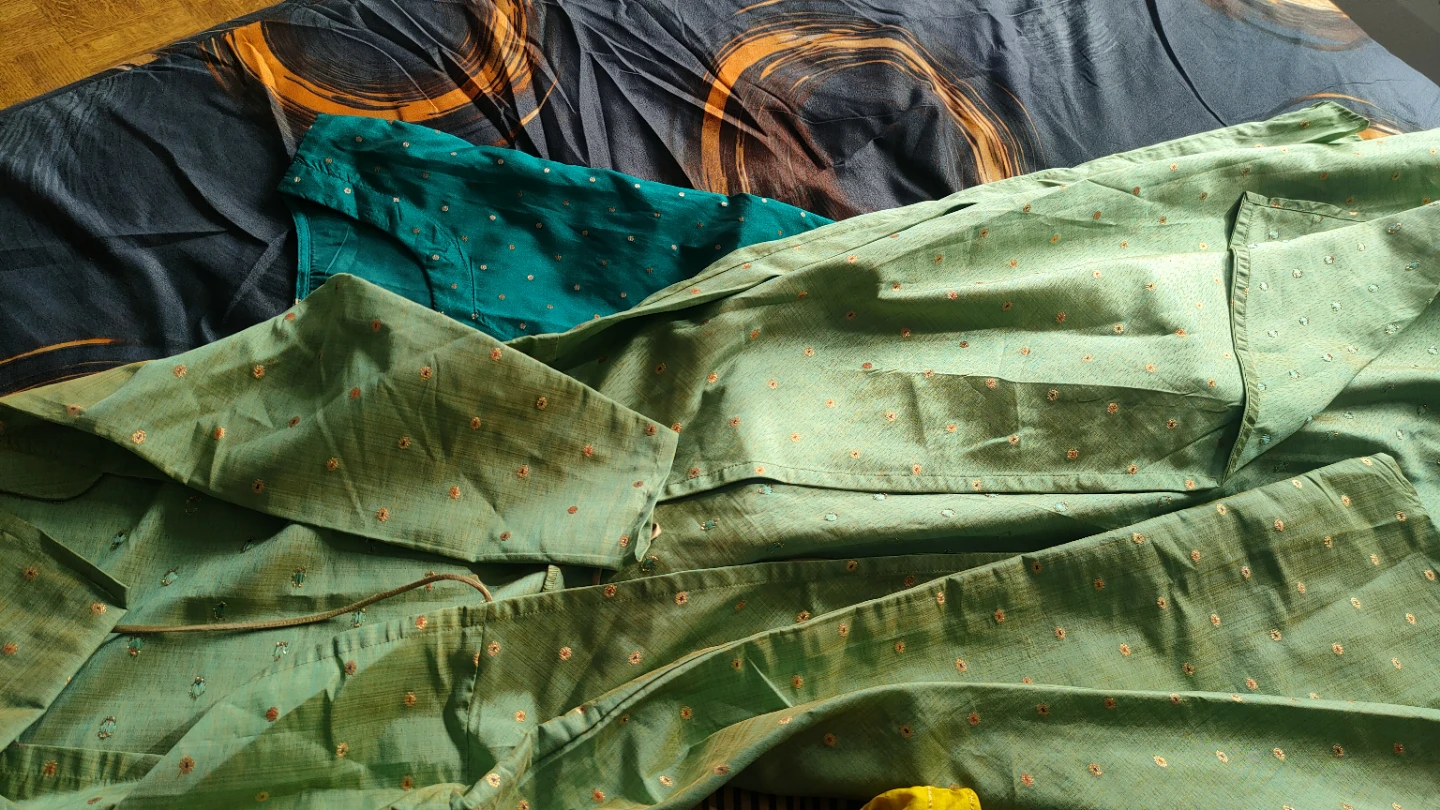 Libas Teal & Green Sequin Kurti Set - photo 3