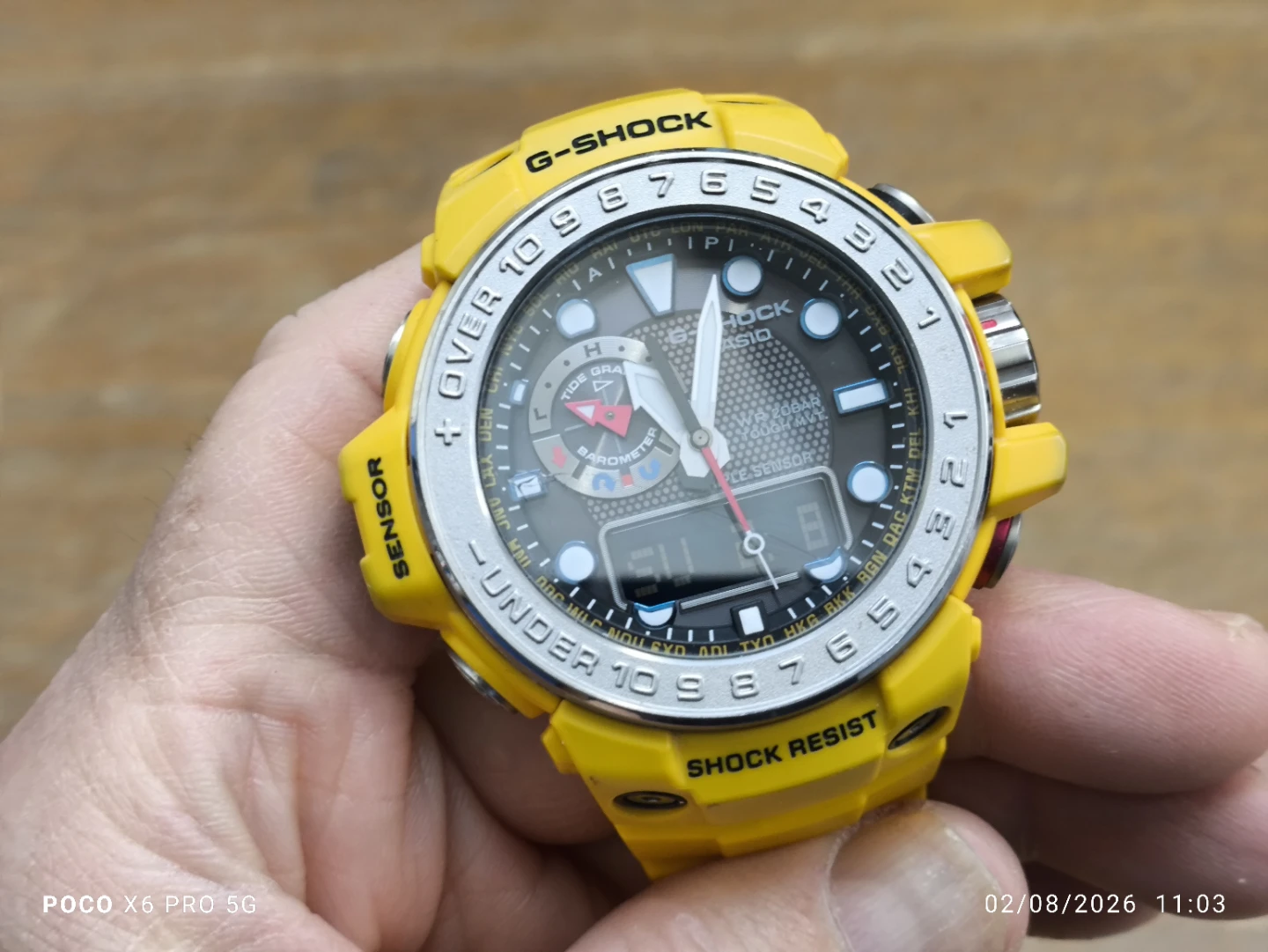 G-Shock GWN-1000 Yellow Analog-Digital Watch
