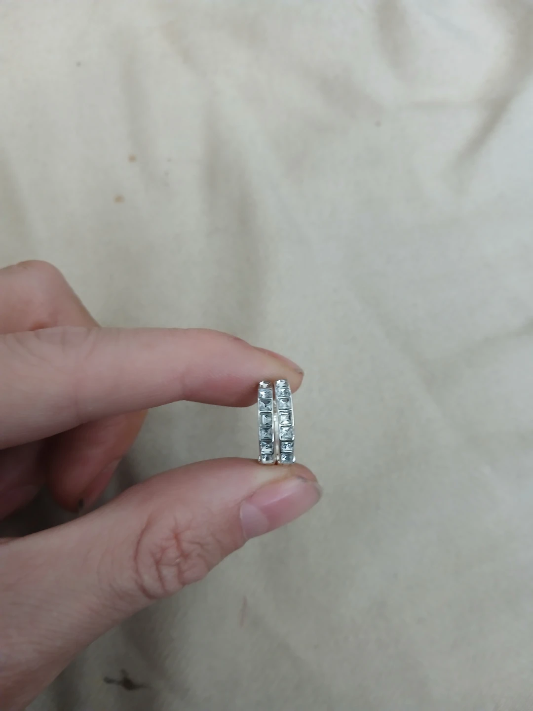 925 Silver And Cubic Zirconia Hoop Earrings