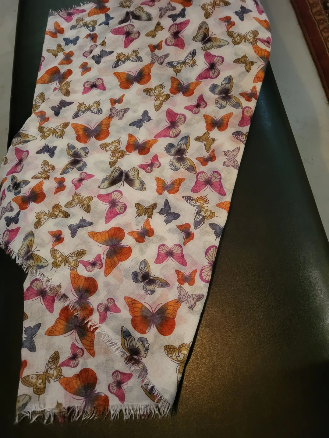 Butterfly Print Infinity Scarf - Lightweight, woven - photo 3