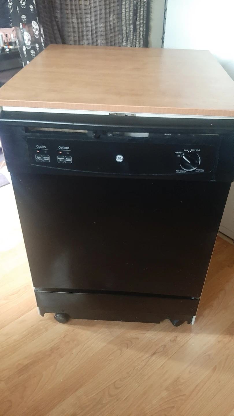 Portable Dishwasher with Wood Top