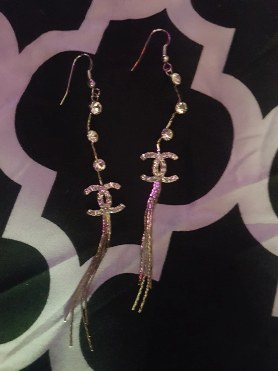 Chanel CC Logo Drop Earrings with Rhinestones BRAND NEW ❤