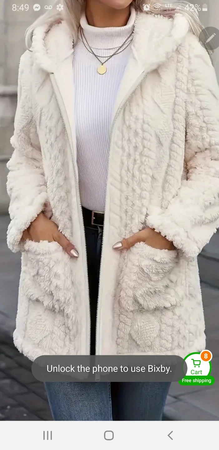 Hand knit plush coat