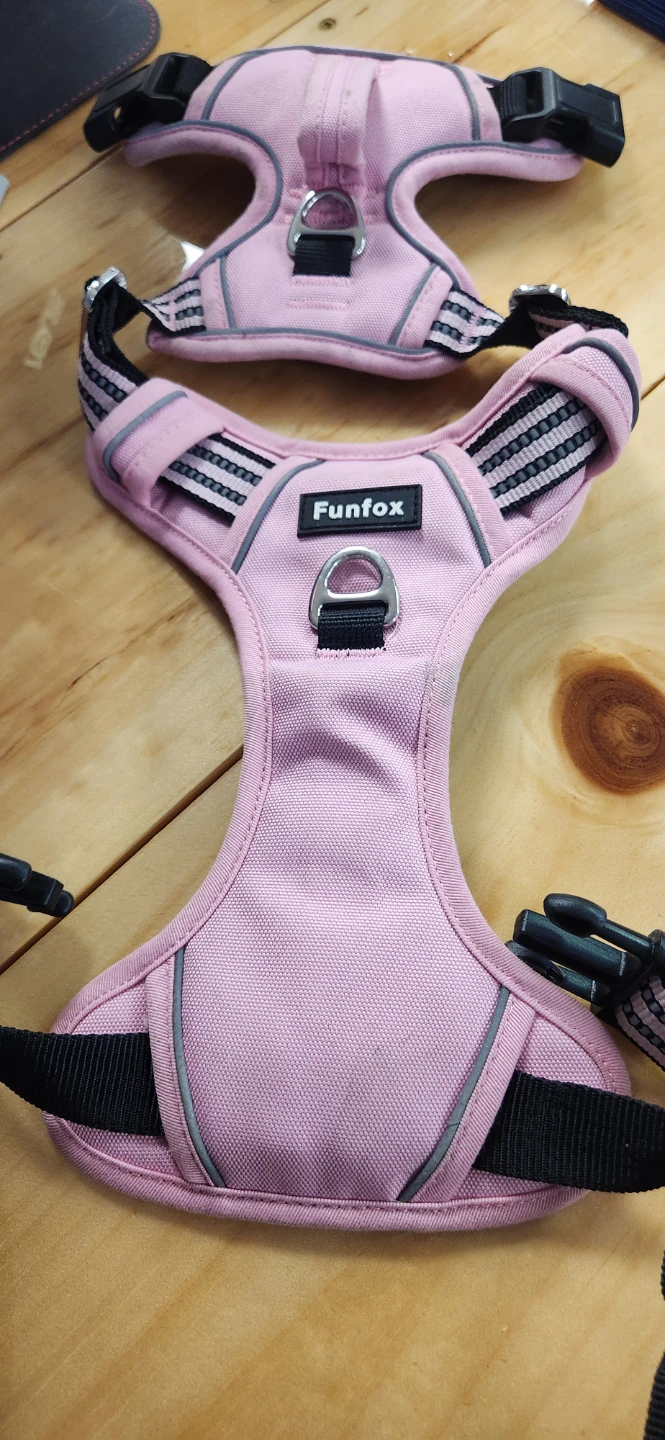 Funfox Pink Dog Harness with Handle