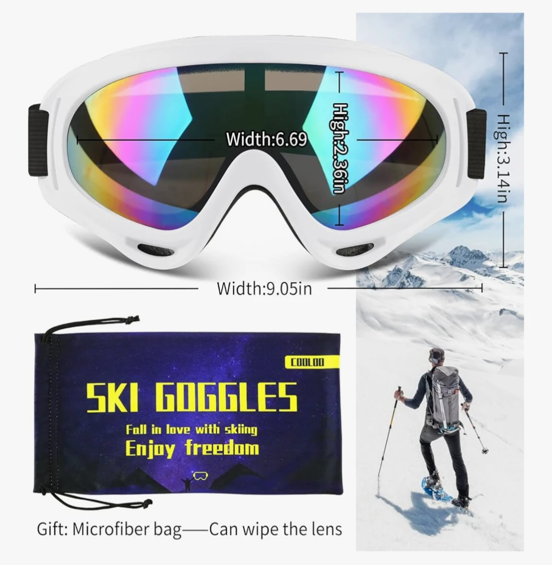 A Set of 2 COOLOO Ski Snowboard Goggles UV Protection Anti-Fog - photo 4