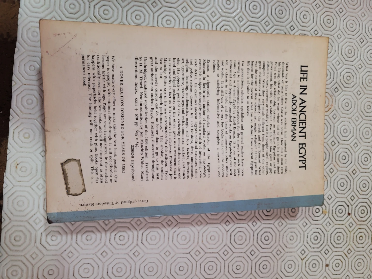 Life in Ancient Egypt by Adolf Erman - Dover Edition - photo 2