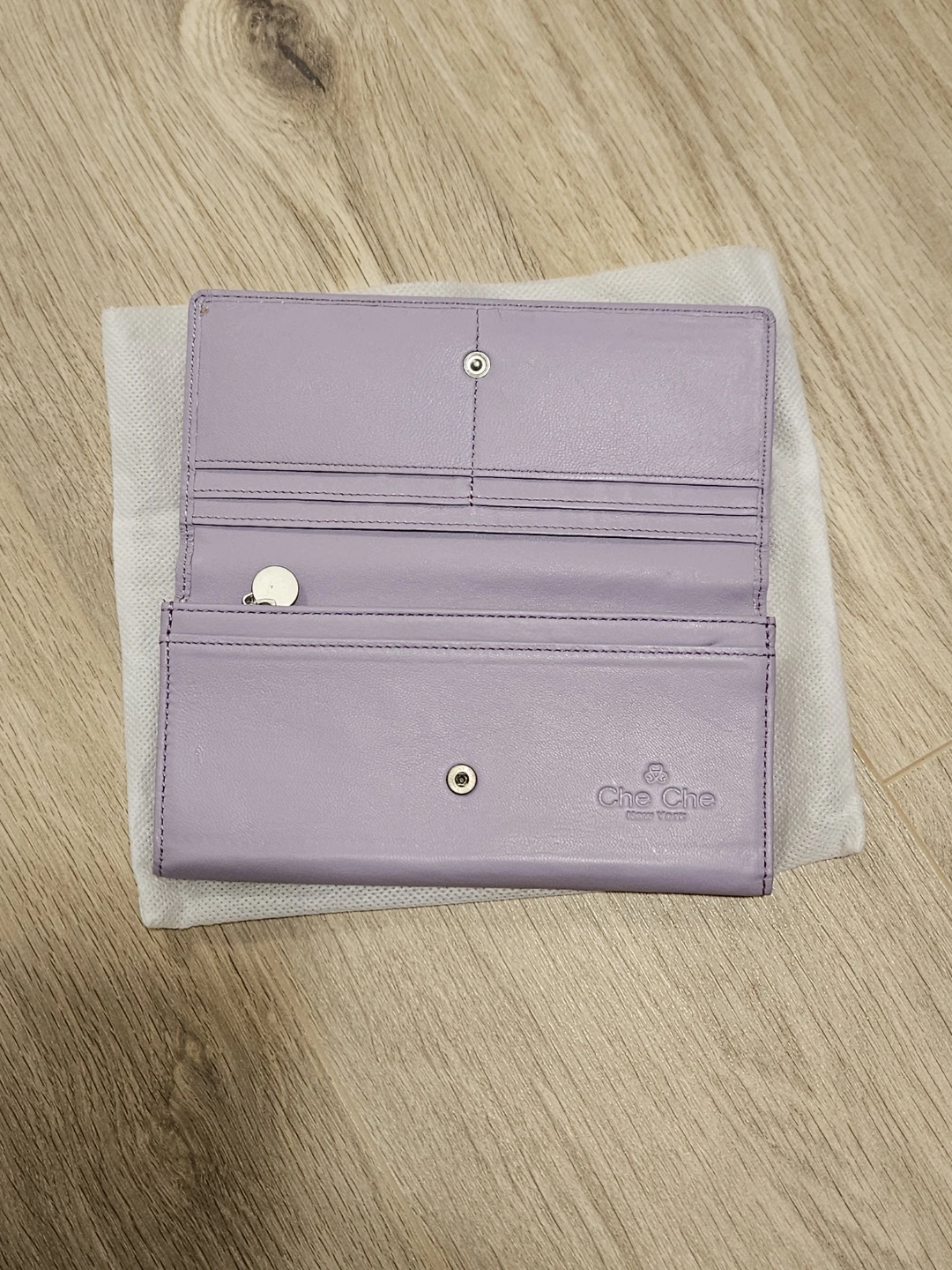 Che Che Lavender Leather Wallet with Girl and Dog Design - photo 2