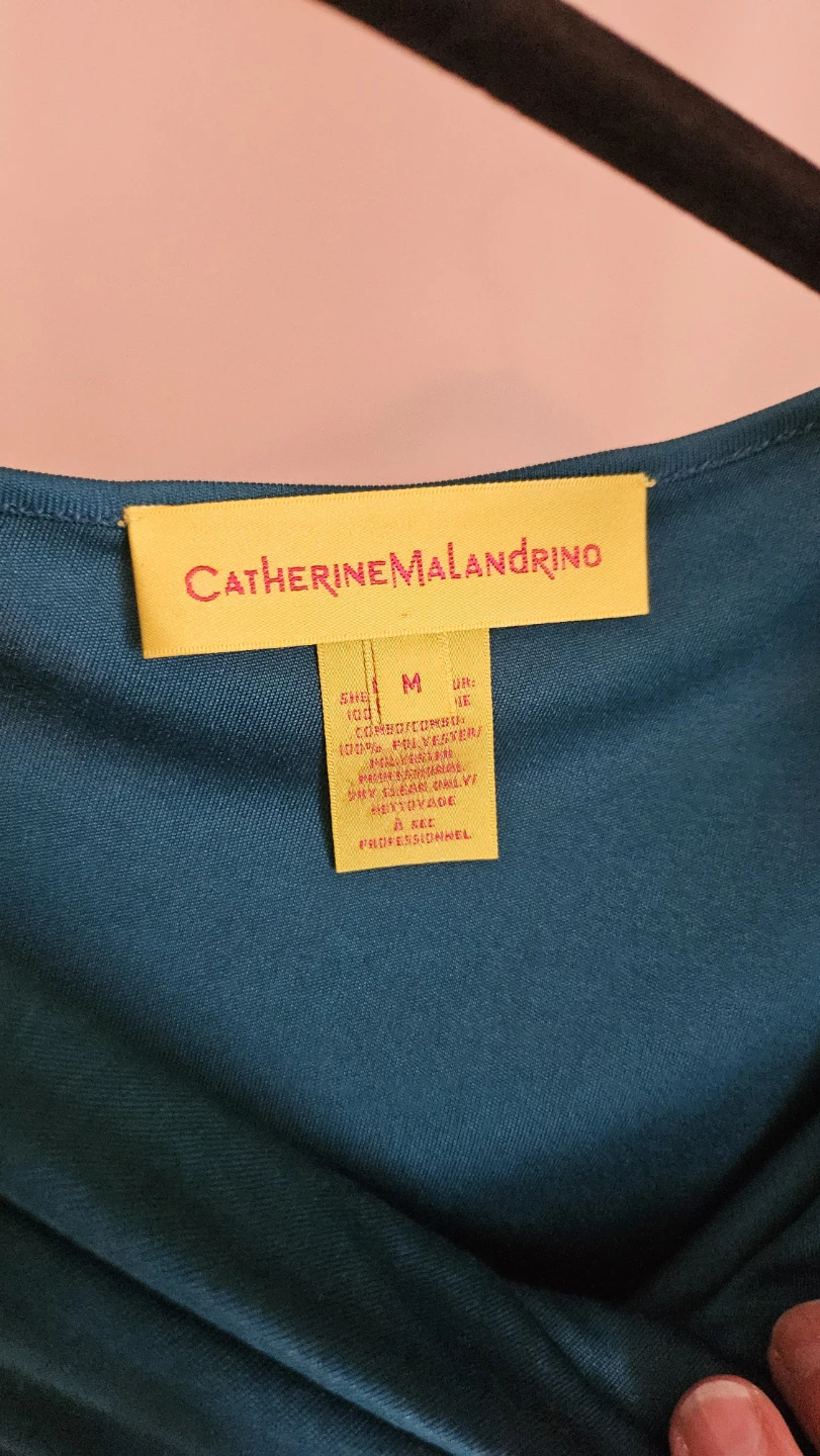Catherine Malandrino Teal Ruched One-Shoulder Dress Size M - photo 3