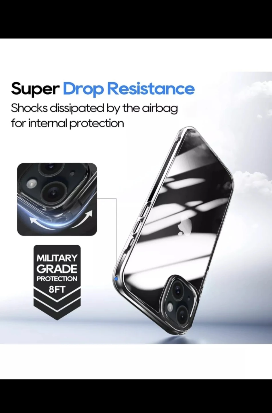 Clear Phone Case for iPhone 15 6.1 inch with Screen Protector - photo 4