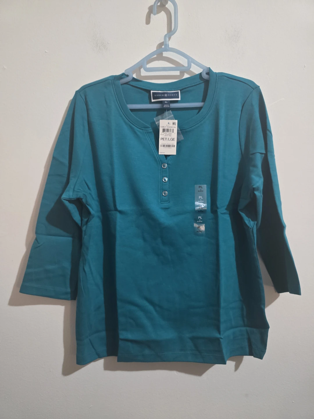 Karen Scott Petal Pink Henley Top