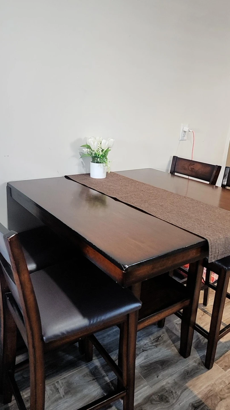 Wooden Dining Table with 4 Chairs - photo 2