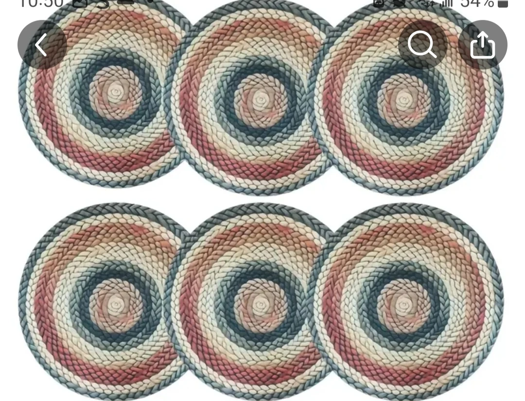 Set of 4 Round Braided Placemats - photo 2