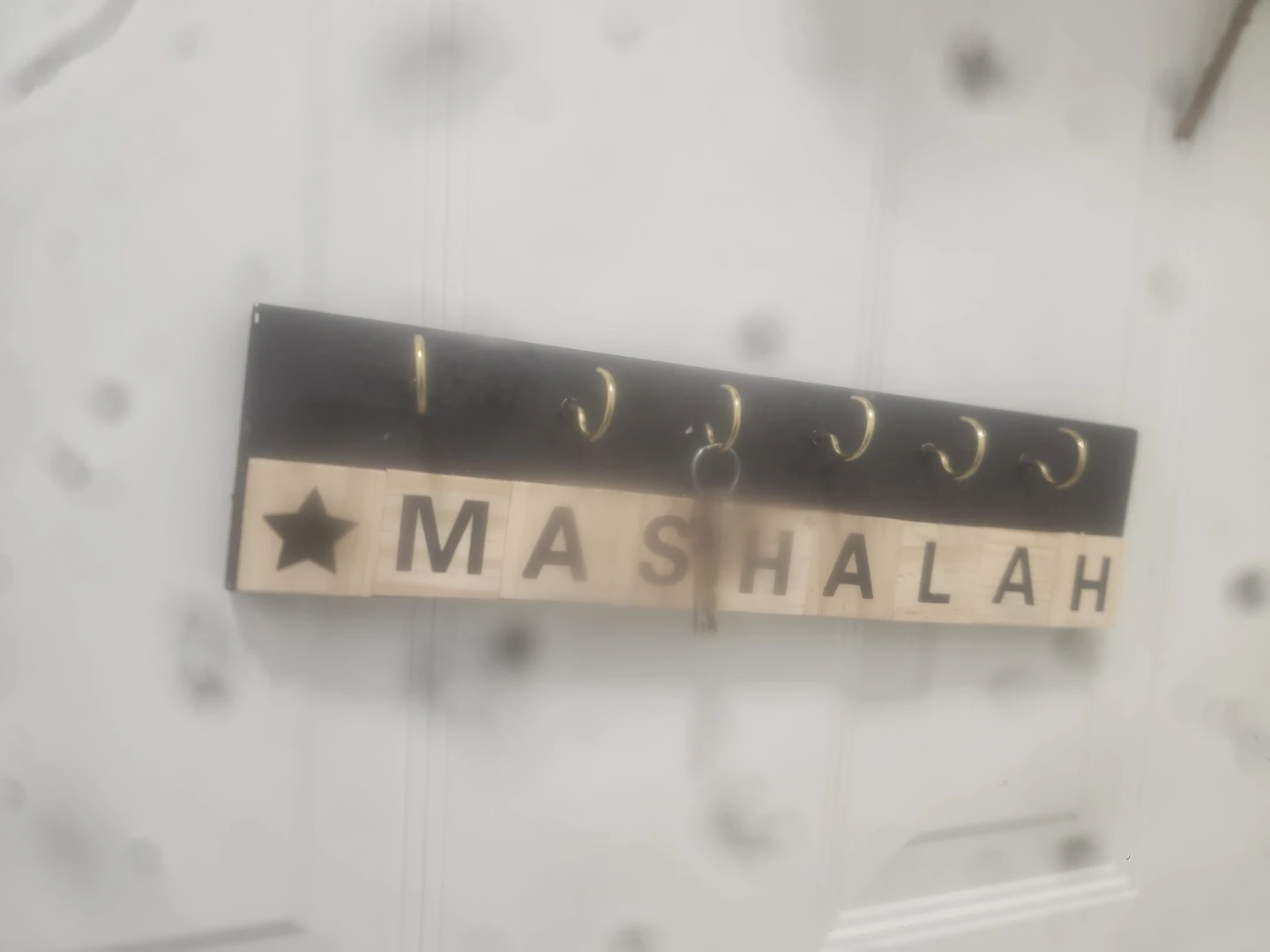 Wooden Key Holder with "MASHALAH" design