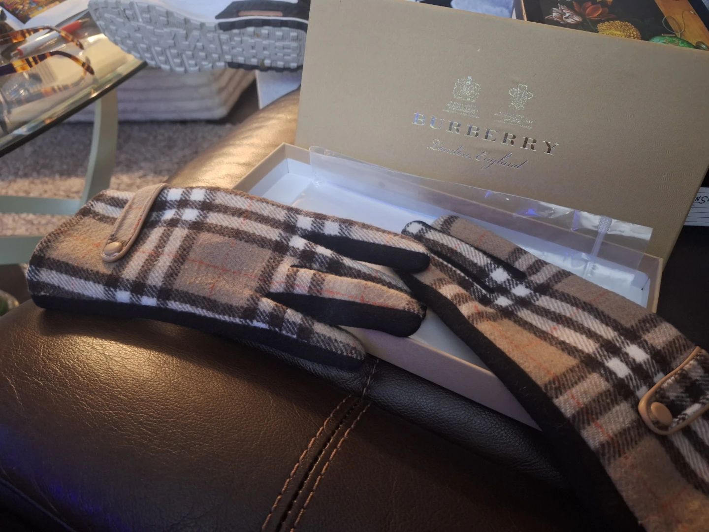 Burberry Check Gloves