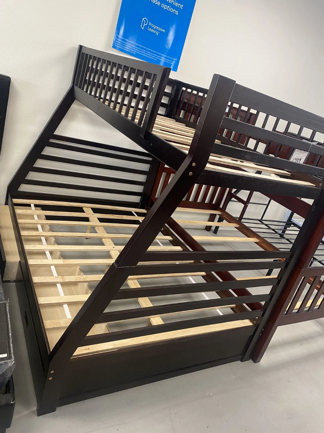 Dark Brown Wooden Bunk Bed