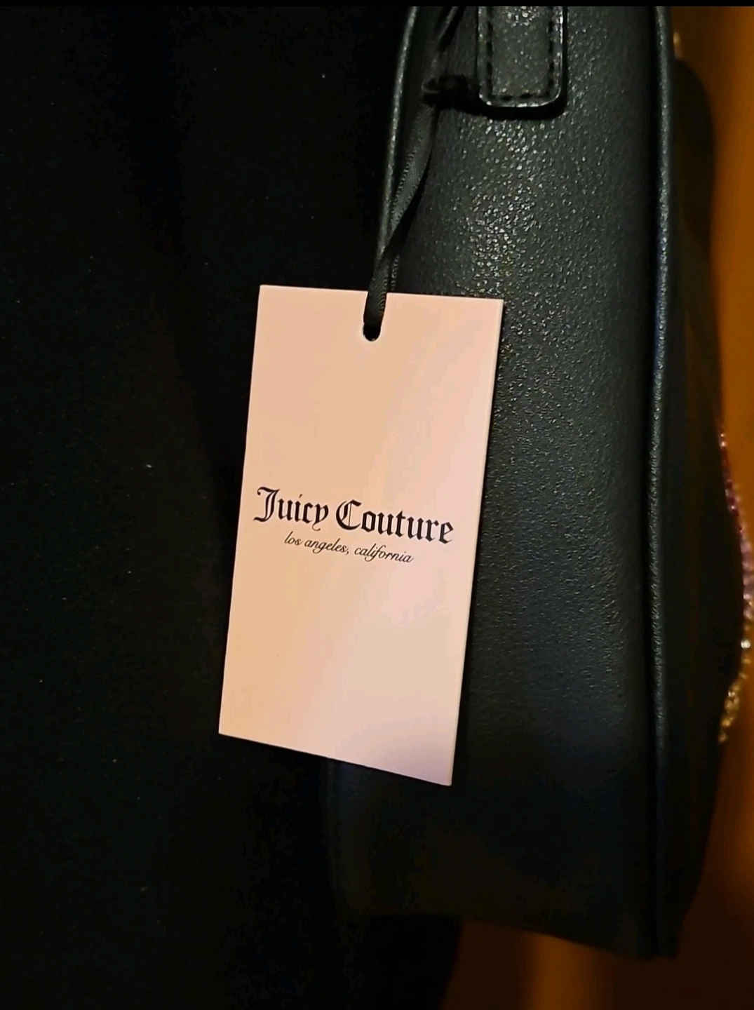 Juicy Couture Black Shoulder Bag with Rhinestone Logo - photo 3