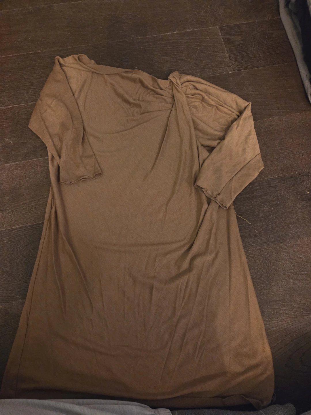 Brown One-Shoulder Tunic Top