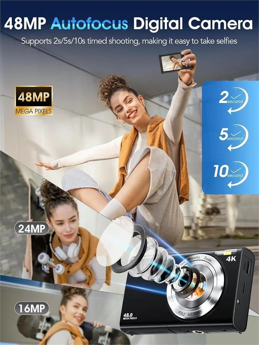 48MP 4K Digital Camera with 16X Zoom - photo 2