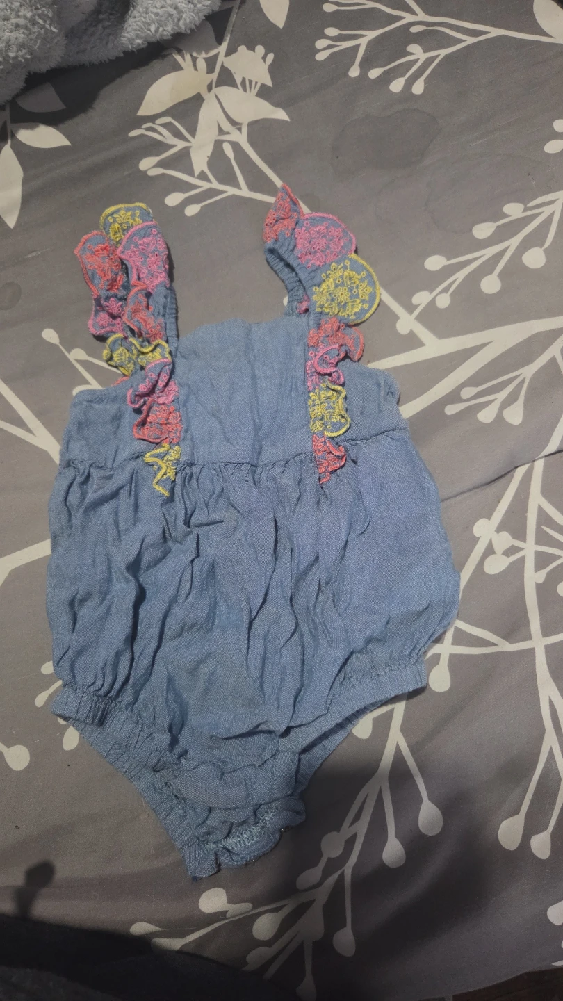 Baby Girls Blue Denim Romper Old Navy