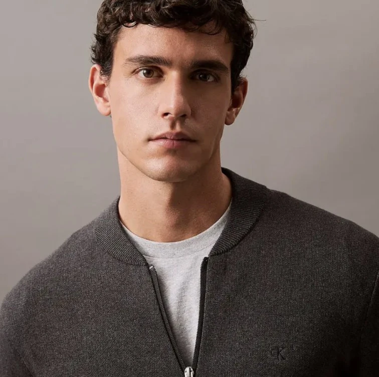 🆕 Calvin Klein Zippered Bomber Cardigan - Dark Grey - photo 4