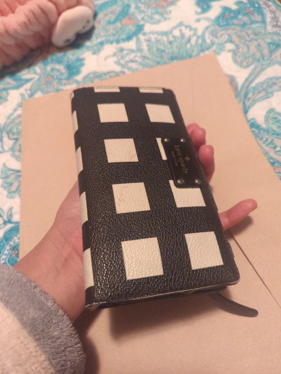 Kate Spade Wallet - Black and White Checkered - photo 4