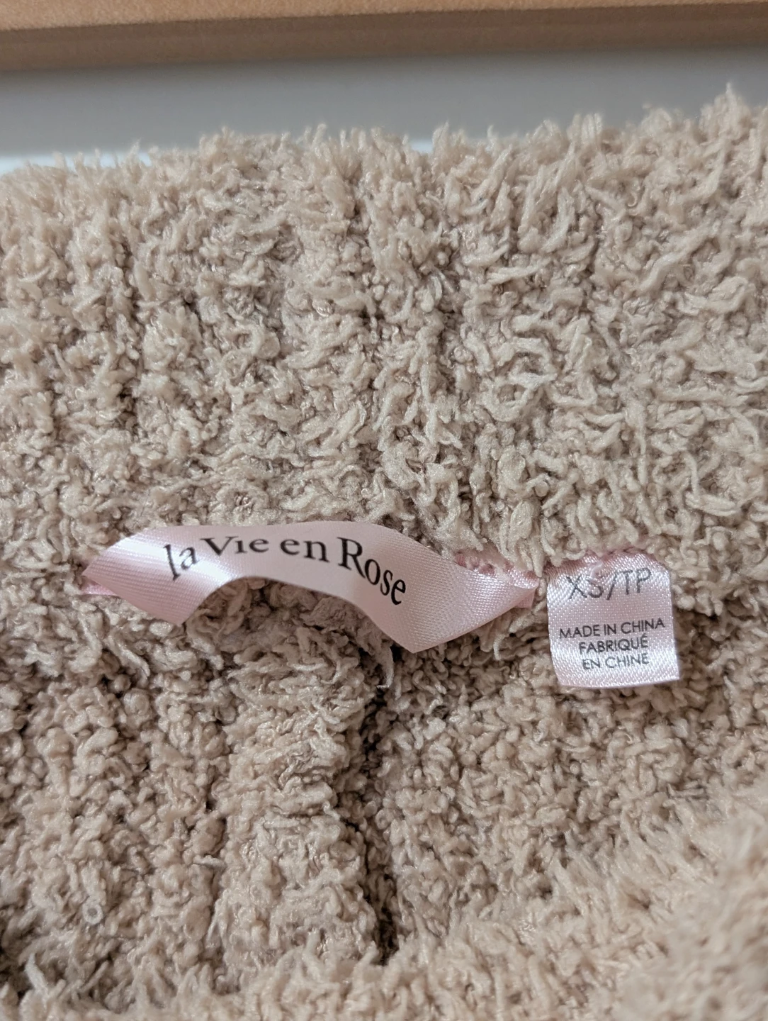 La Vie en Rose Fuzzy Lounge Set - Beige - XS/TP - photo 4