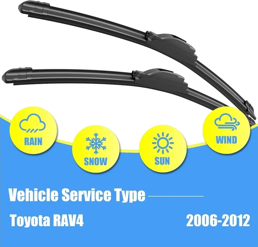 24"+16"+12" Wiper Blades for Toyota RAV4 2006-2012 (Set of 3) - photo 2