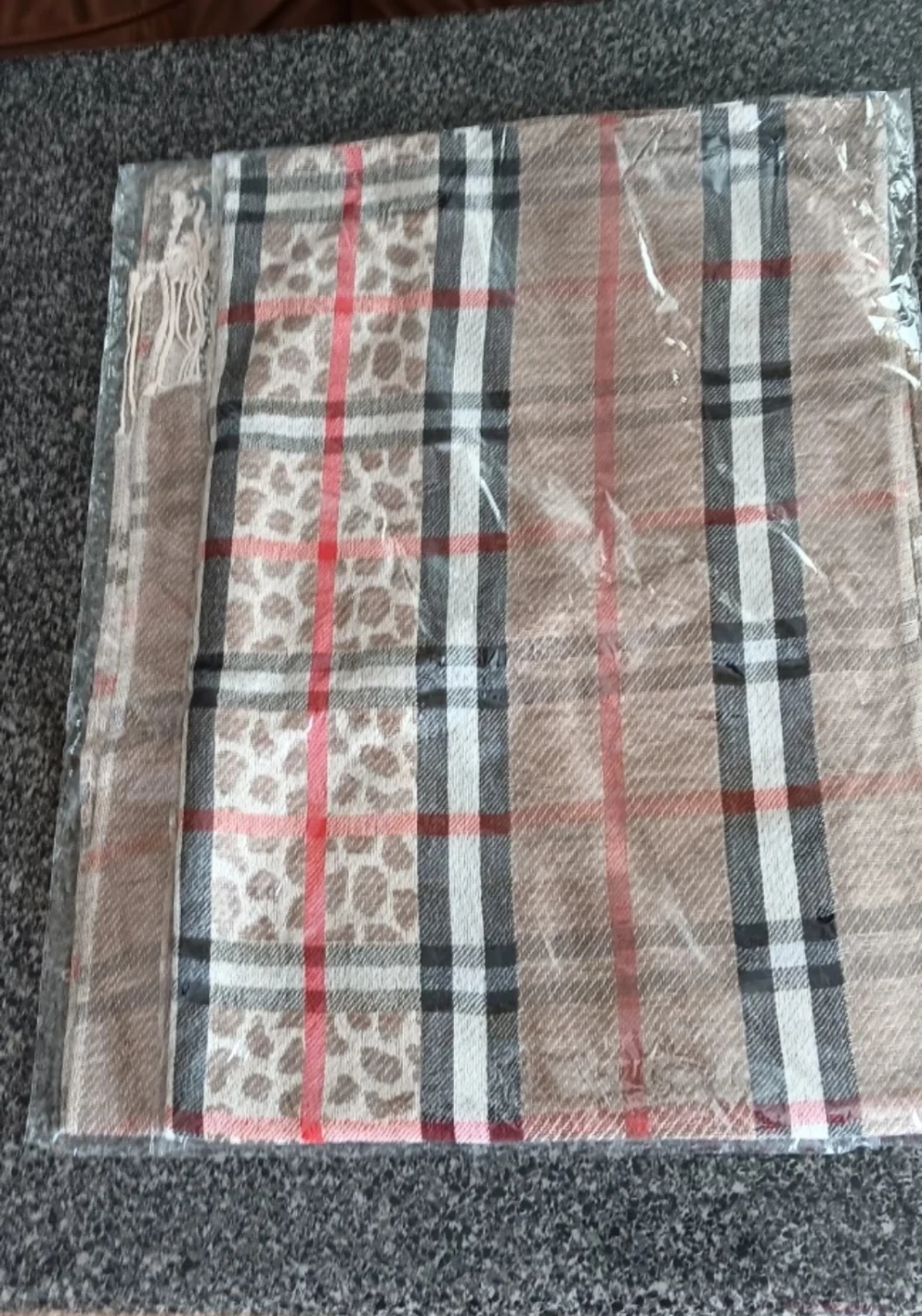 2 Plaid Table Cloths with Leopard Print Accent