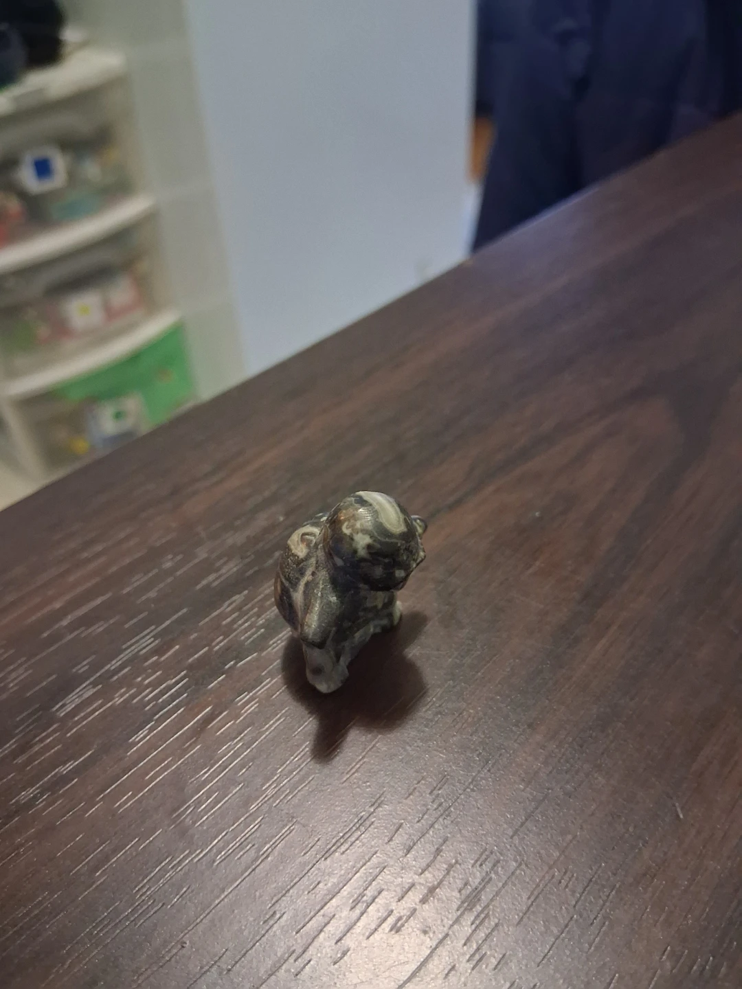 Unique Hand-Carved Picasso Jasper Squirtle Figurine - photo 3