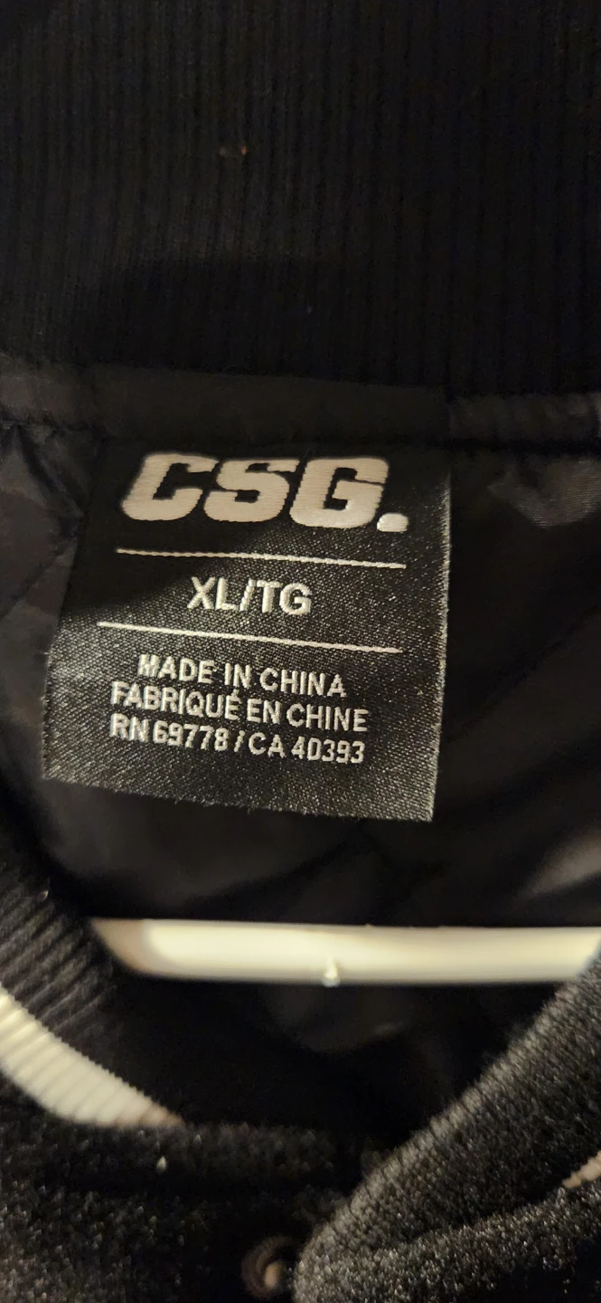 CSG Black Varsity Jacket XL/TG