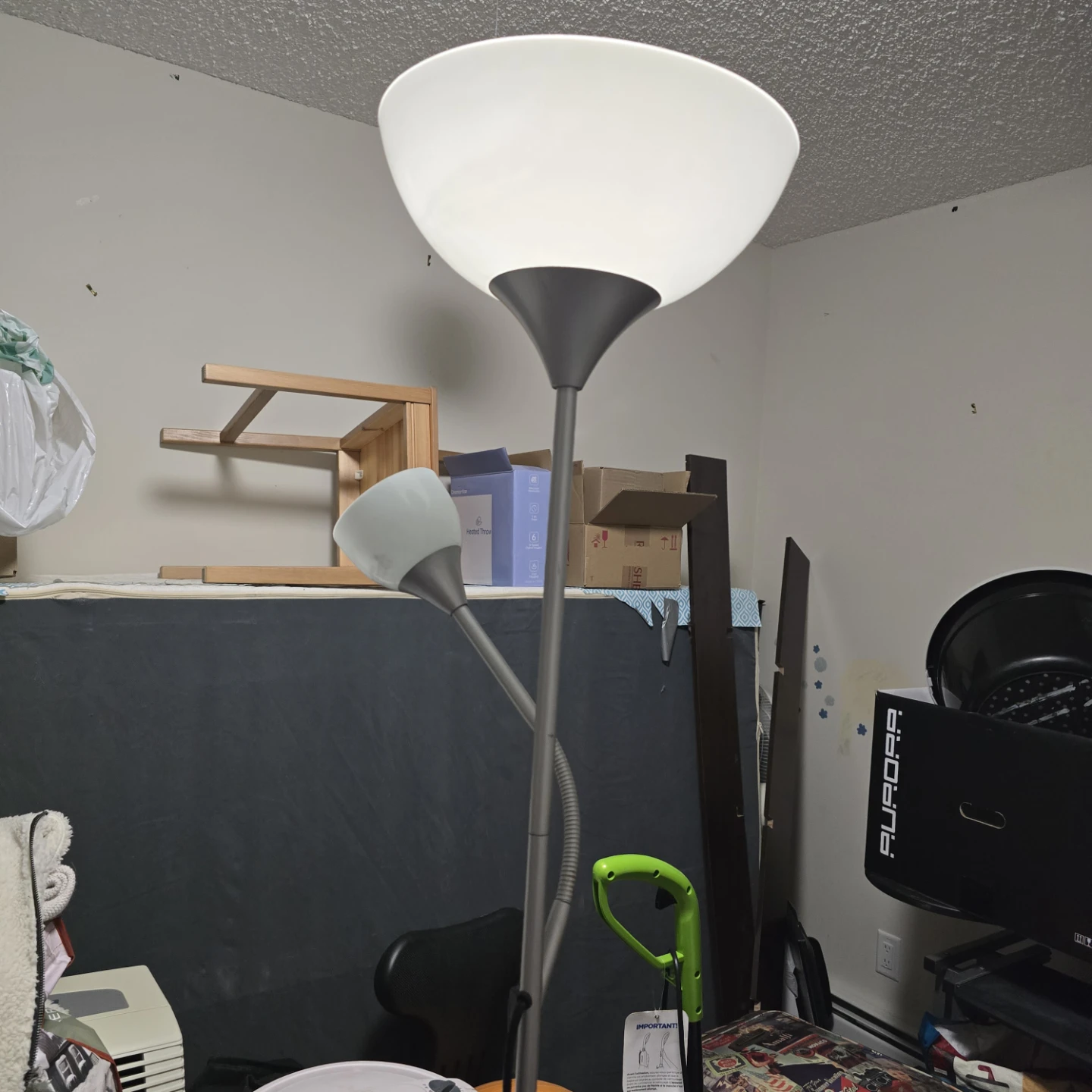 Dual Head Floor Lamp with Adjustable Reading Light