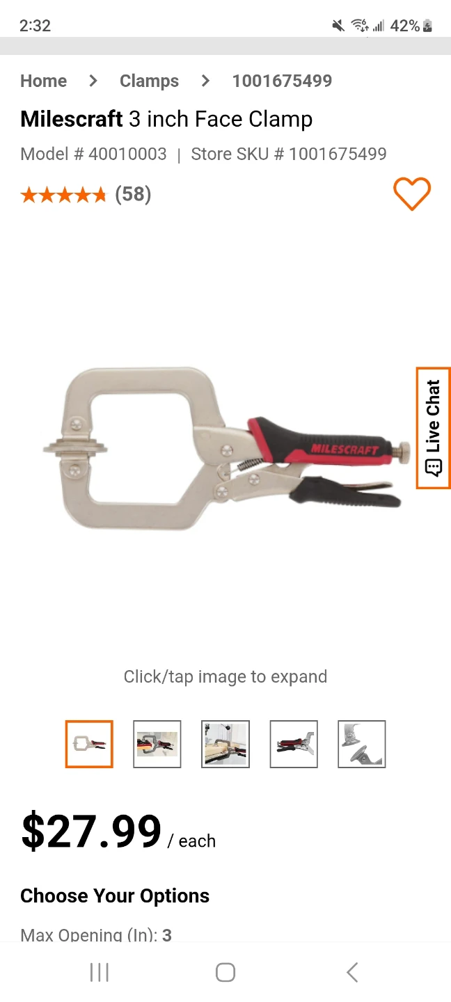 Milescraft 3 inch Face Clamp - photo 5