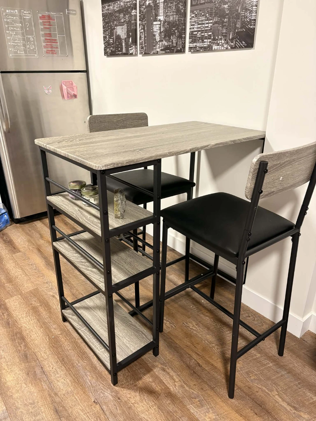 Bar Height Table Set with 2 Stools