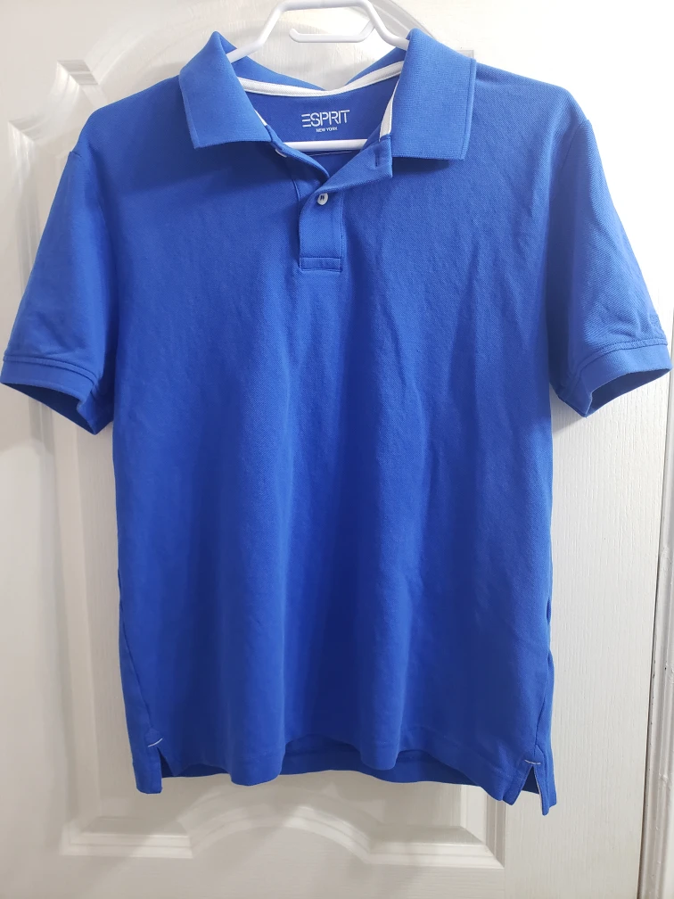 Esprit New York Blue Slim Fit Polo Shirt Men- Size L
