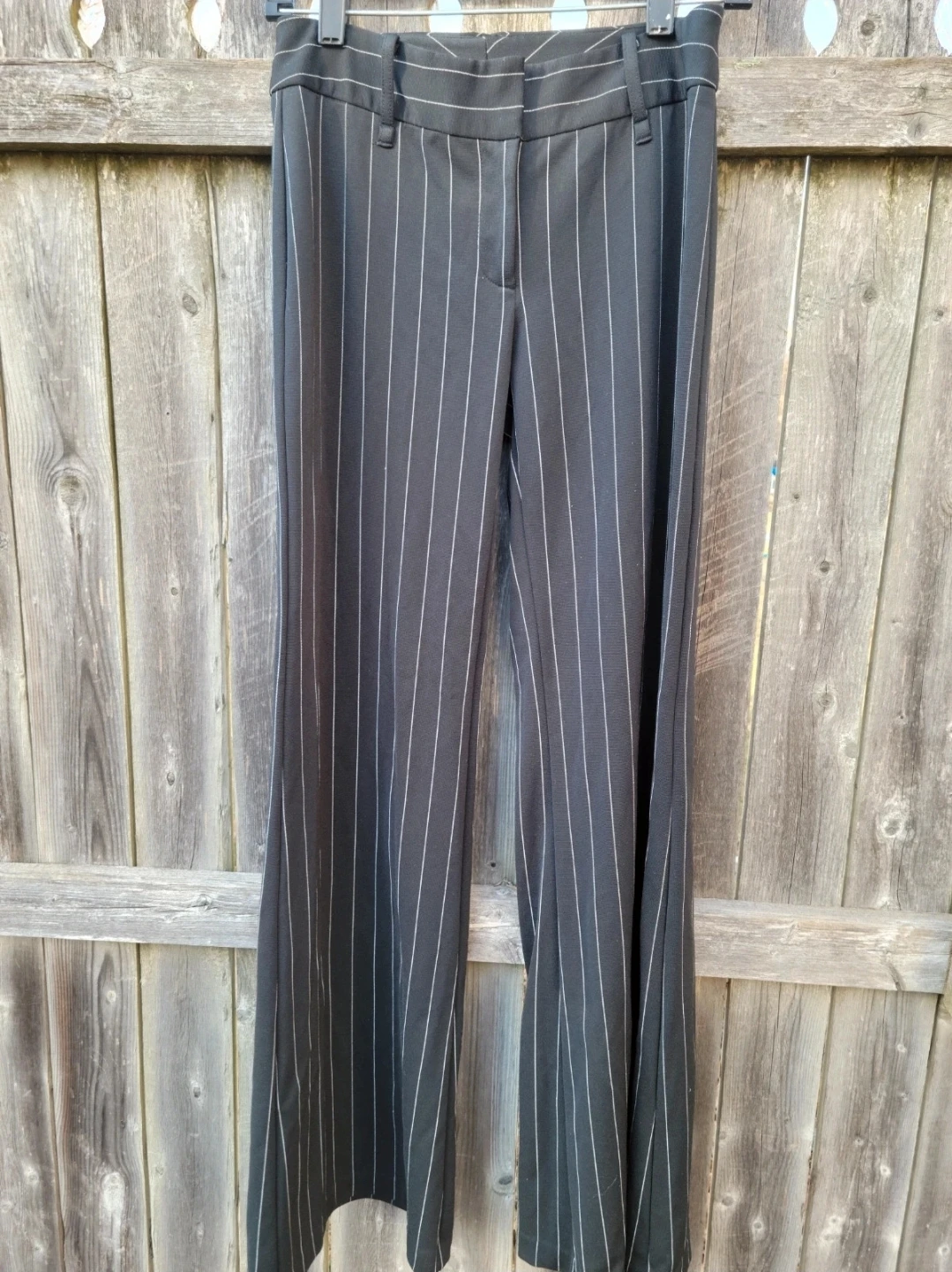 EXPRESS Black Pinstripe Flare Pants Size 1/2