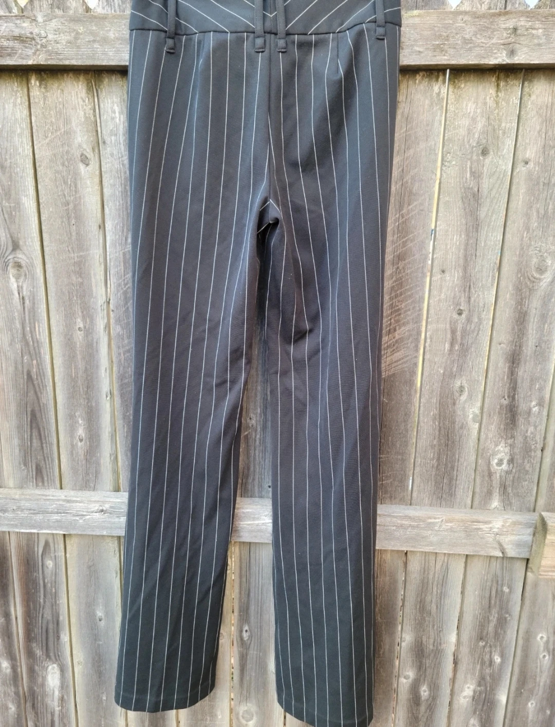 EXPRESS Black Pinstripe Flare Pants Size 1/2 - photo 2