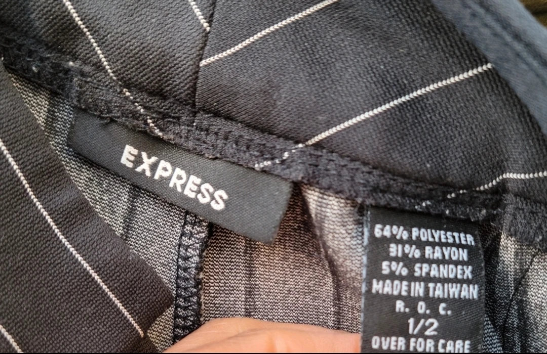 EXPRESS Black Pinstripe Flare Pants Size 1/2 - photo 3
