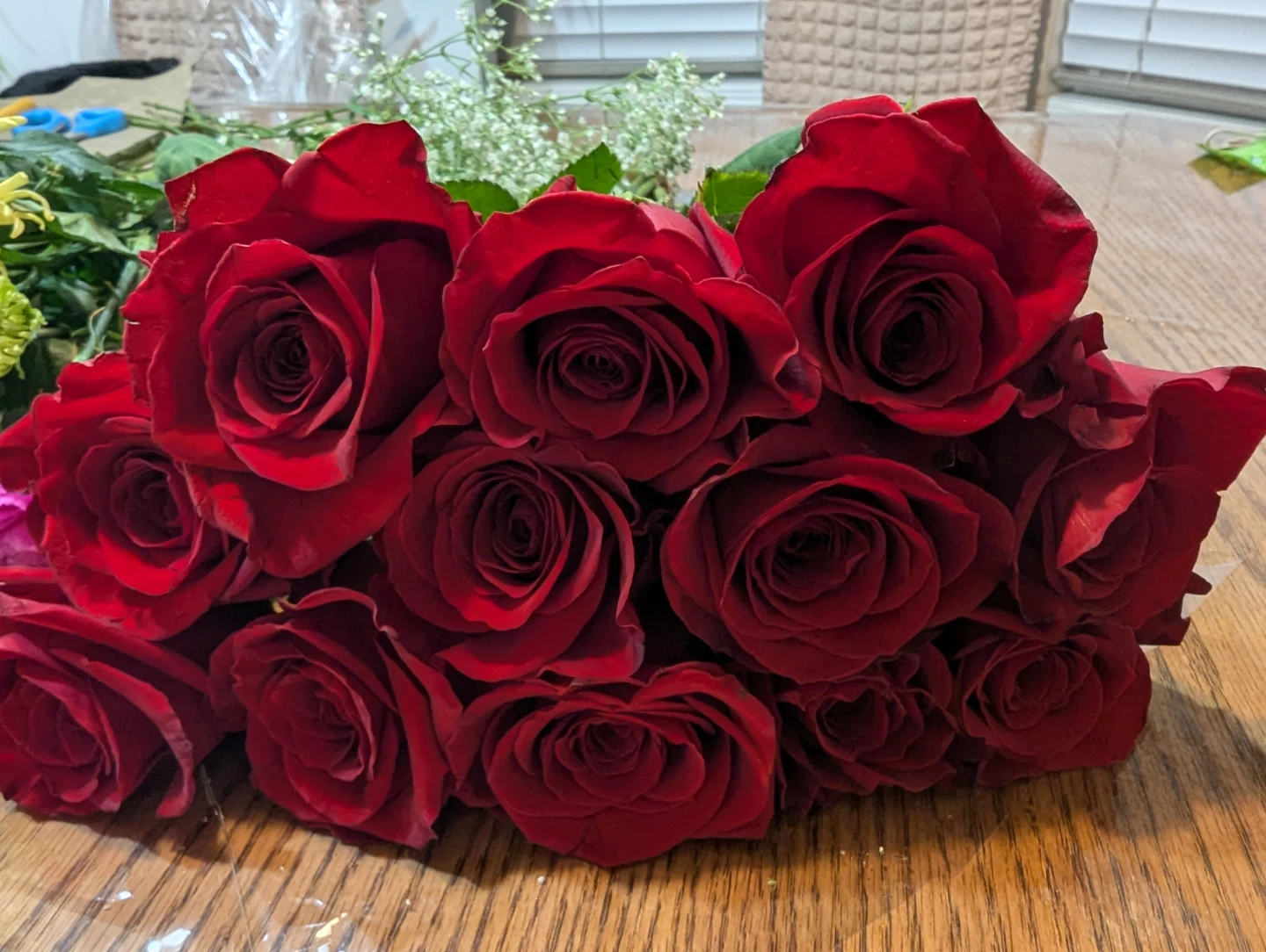 Red and White Rose Bouquet with Mixed Fillers - photo 4