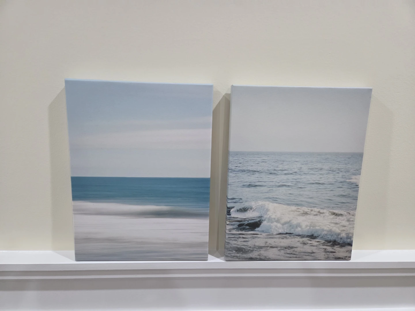 Set of Two Canvas Wall Art Prints - Ocean Beach Scene