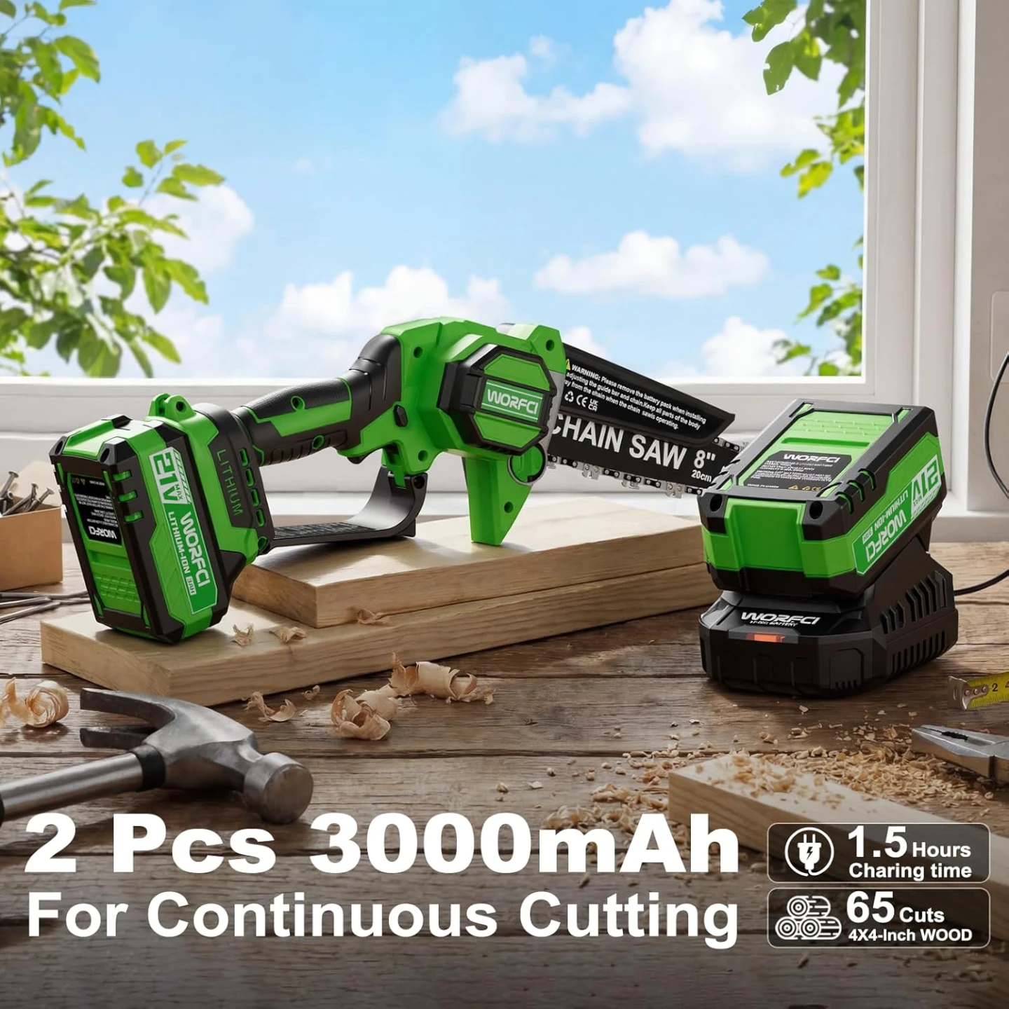 Brushless Cordless Chainsaw with 2 Batteries and Charger BNIB - photo 4