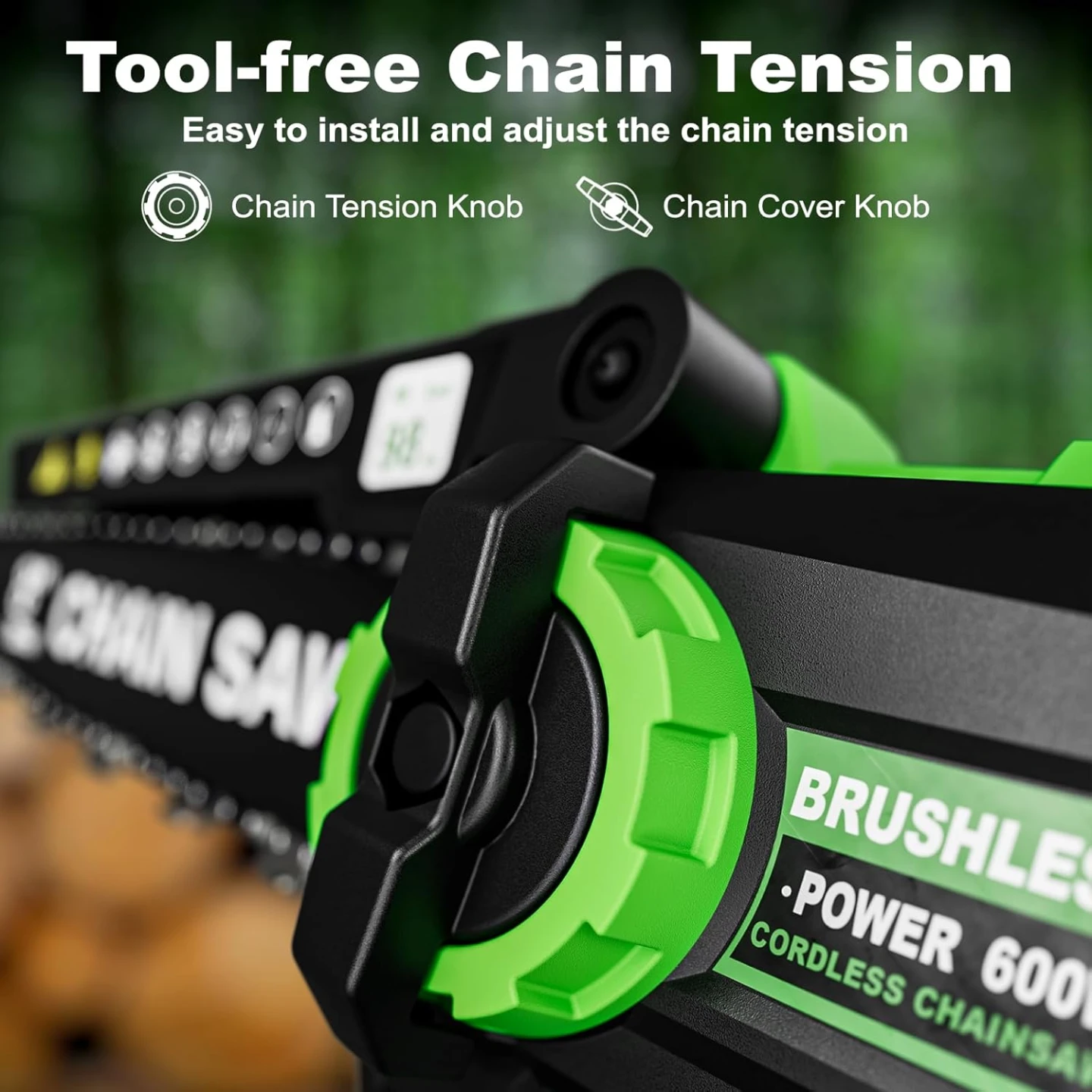 Brushless Cordless Chainsaw with 2 Batteries and Charger BNIB - photo 5