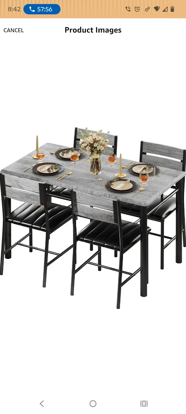 IRONCK Dining Table Set with 4 Upholstered Chairs - photo 5