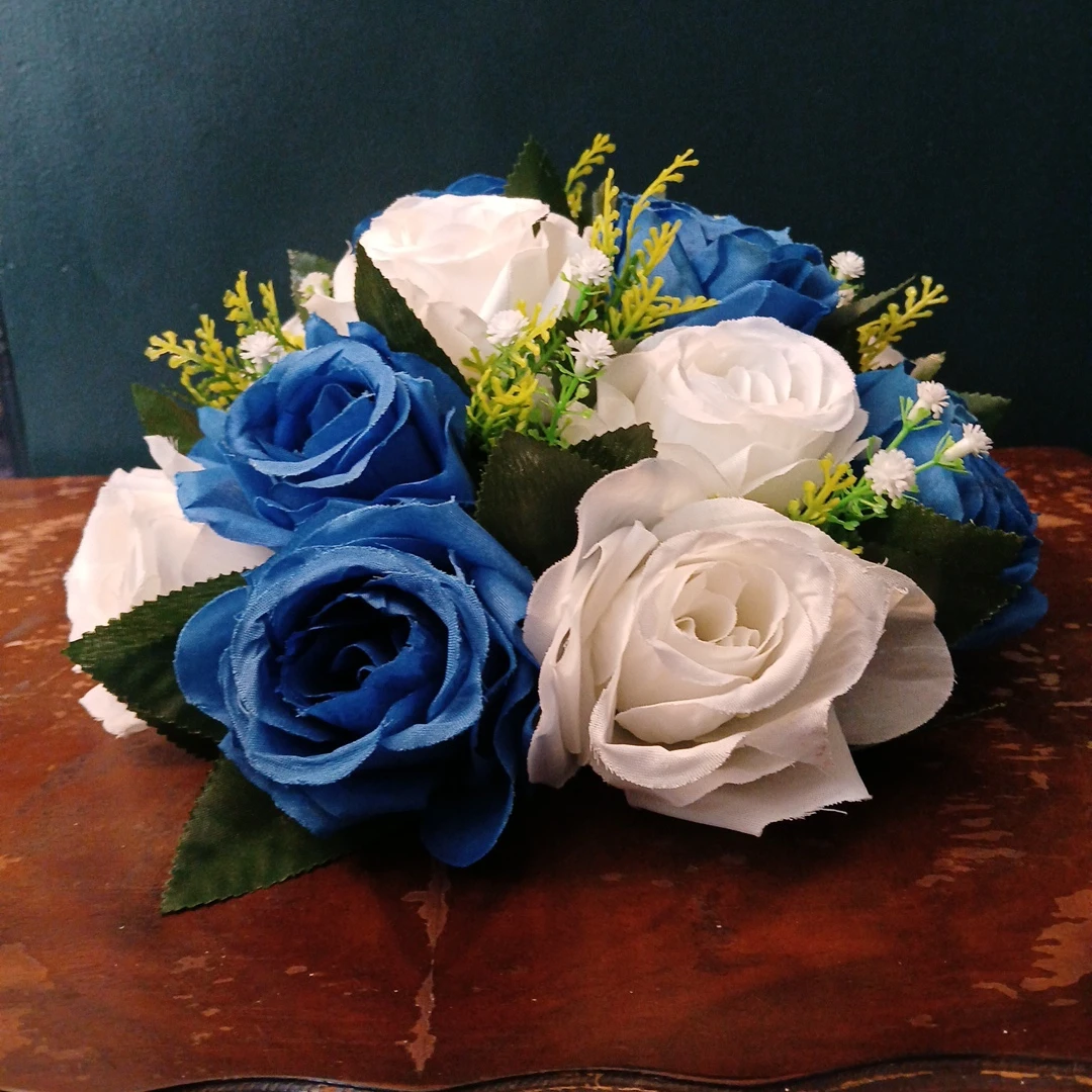 Pack of 6 Artificial Flower Arrangement Blue and White - photo 2