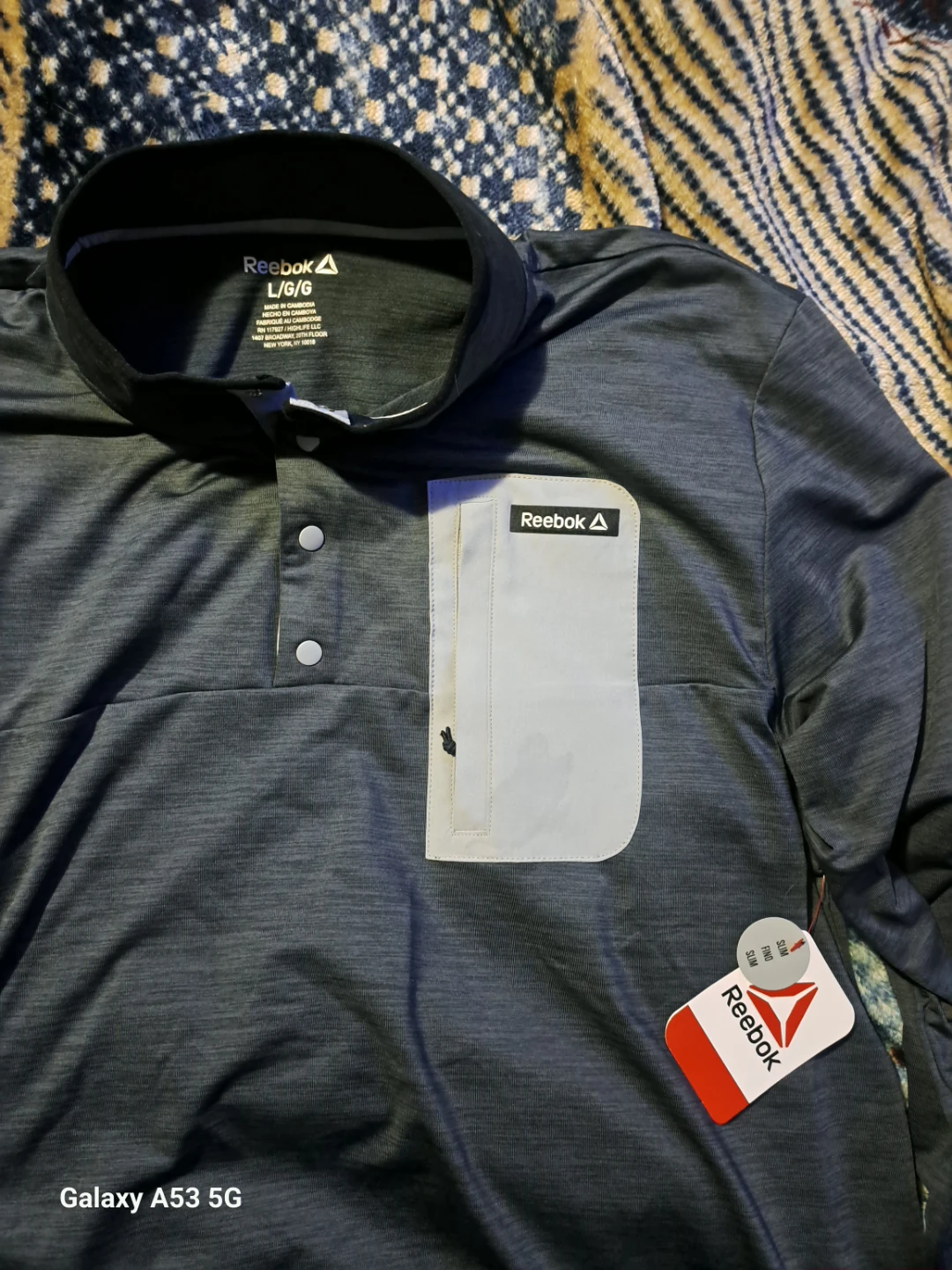 Reebok Men's Long Sleeve Snap Collar Shirt - Size L/G - photo 2