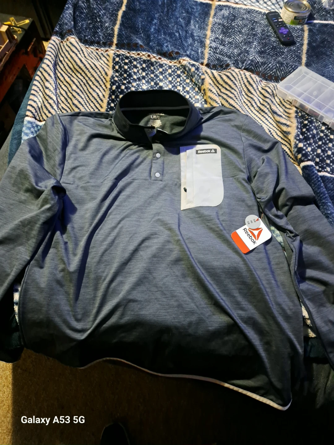 Reebok Men's Long Sleeve Snap Collar Shirt - Size L/G - photo 3