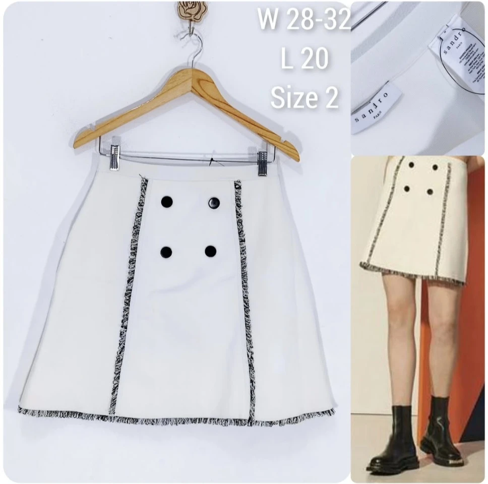 Sandro White Skirt - Size 2