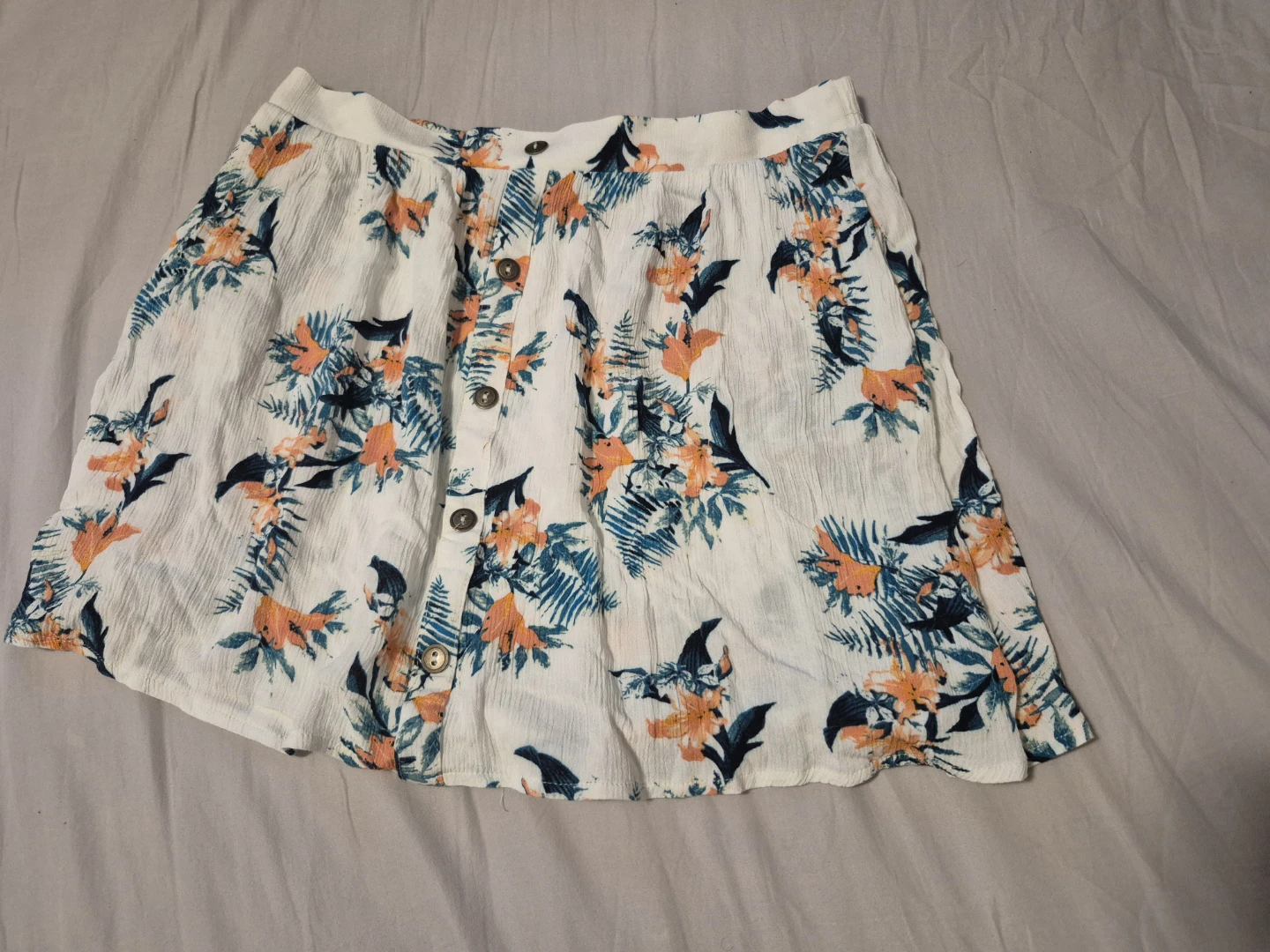 George Floral Button-Front Mini Skirt - Size L/G