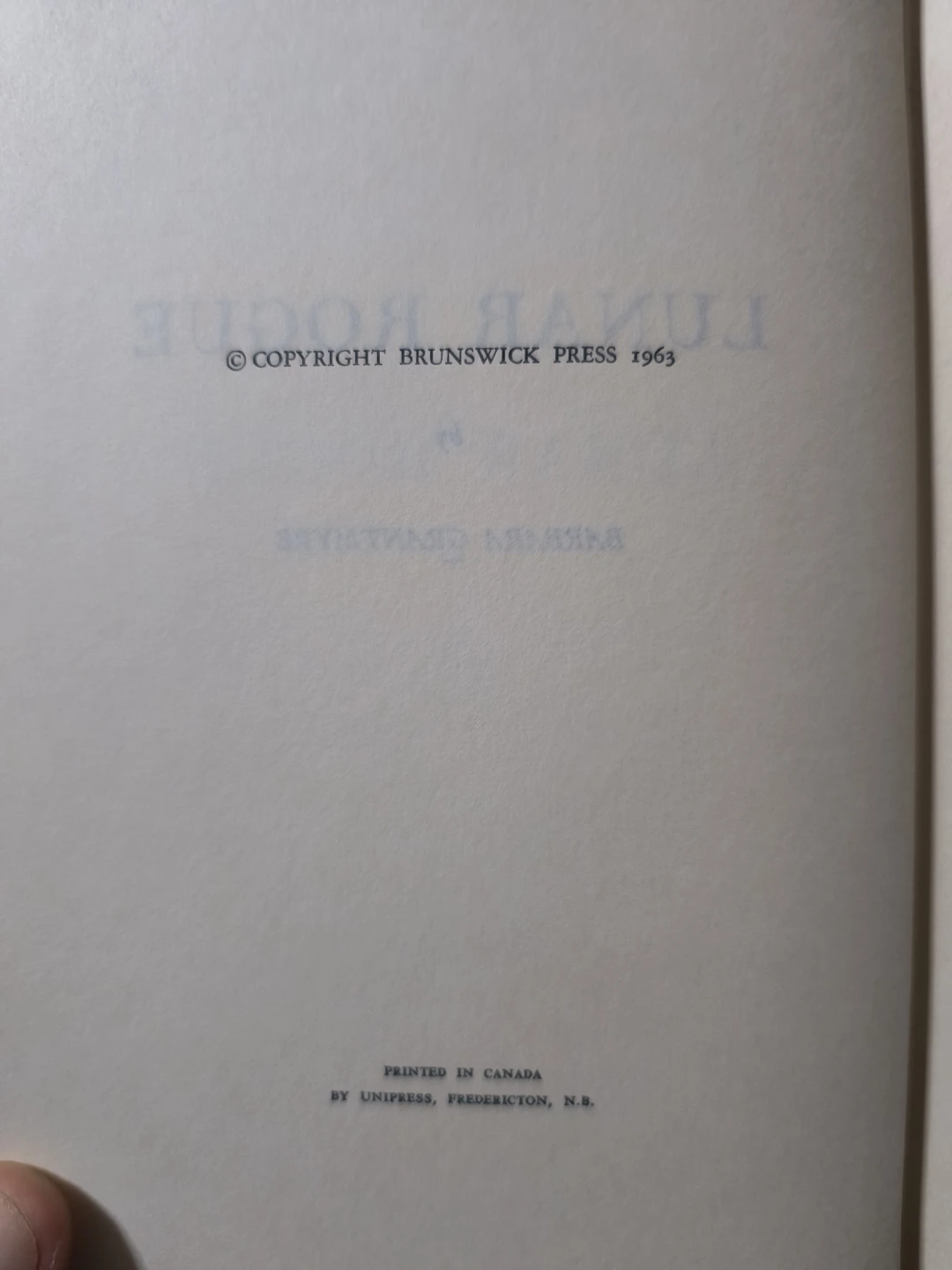 Lunar Rogue by Barbara Grantmyre - Brunswick Press 1963 - photo 5