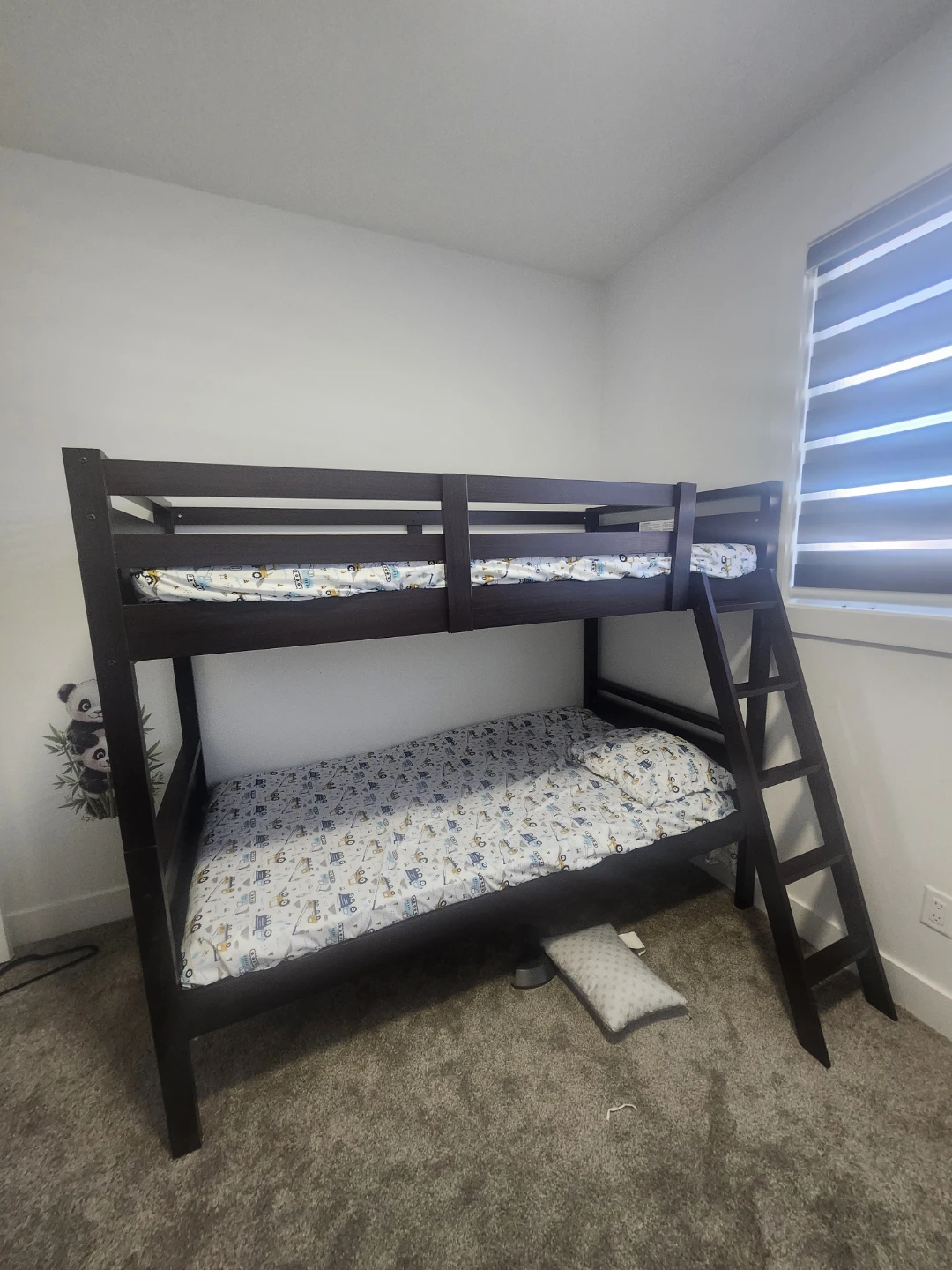 Dark Brown Wooden Bunk Bed